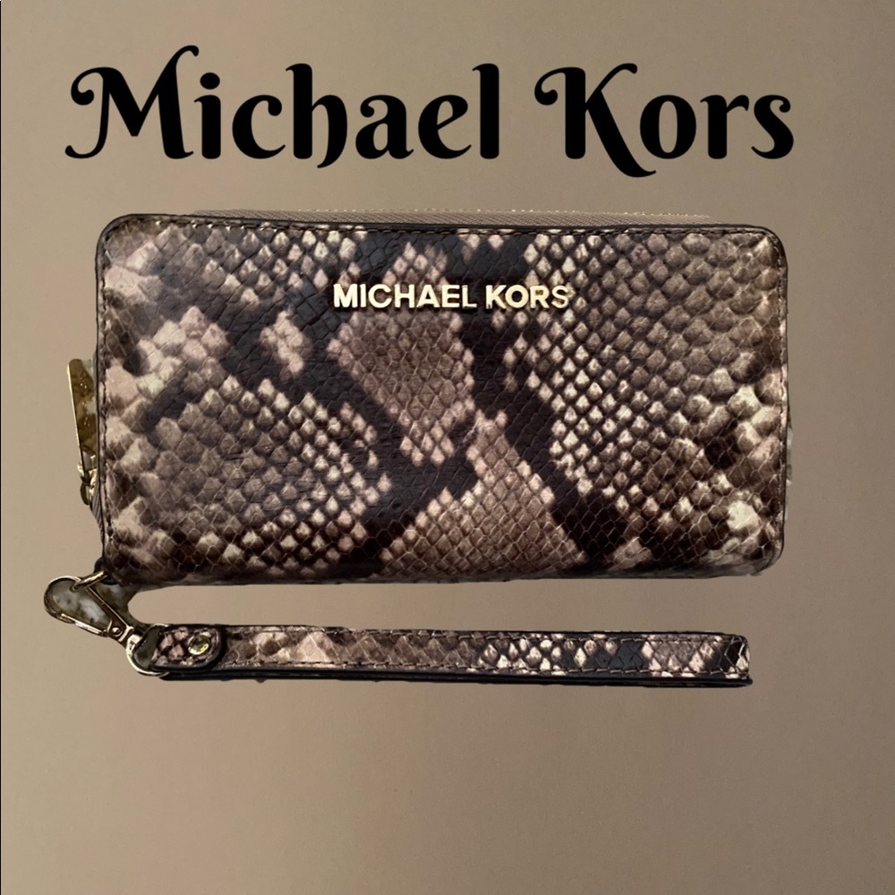 Michael Kors Snakeskin Wristlet Wallet